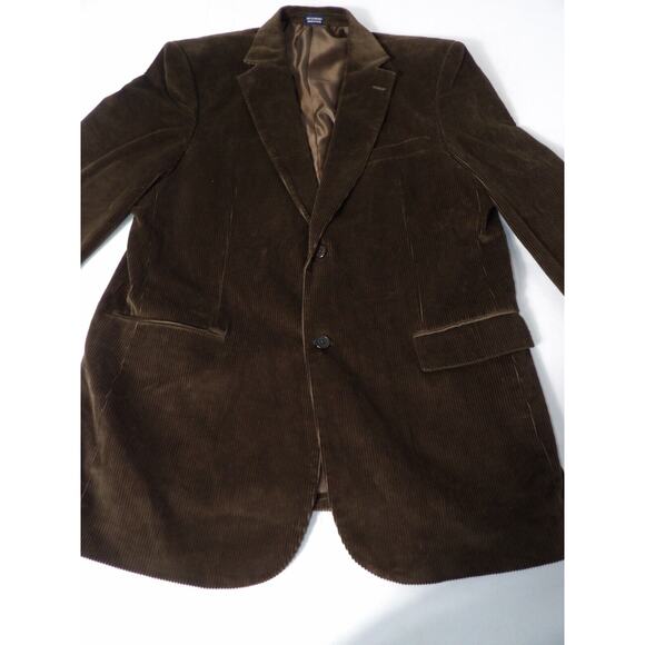 Meeting Street Mens Corduroy Blazer 44L Long Brown Double Button Career Party - Picture 4 of 16